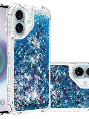 COTDINFOR for iPhone 17 Case Glitter Cute Liquid Love Blue YB